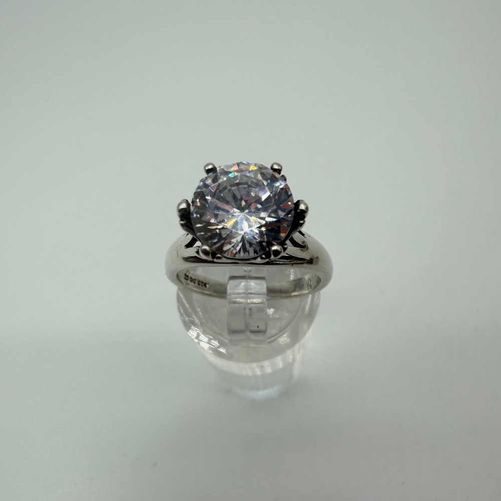 Diamonique 925 Sterling Silver Round Cut CZ Solitaire Ring Classic Sparkle